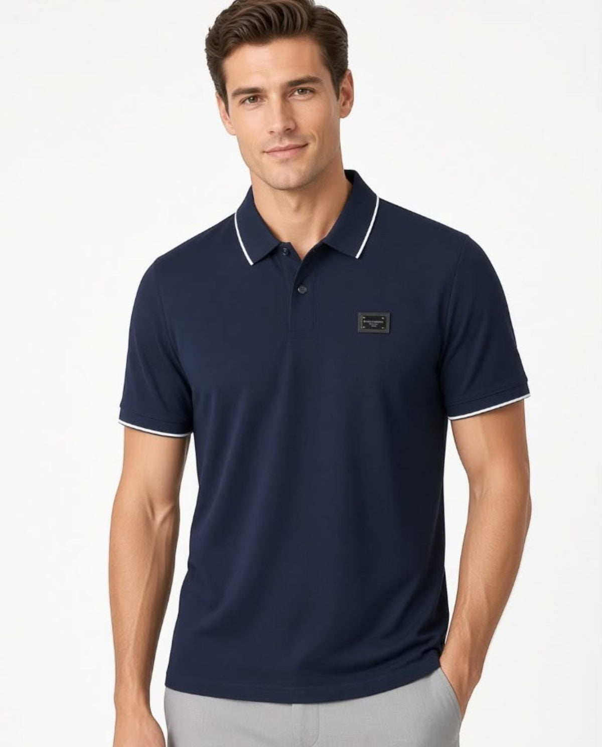 Dolce & Gabbana Premium Collar Polo T-Shirt | Cotton T-Shirt for Men | L, XL, XXL, 3XL, 4XL
