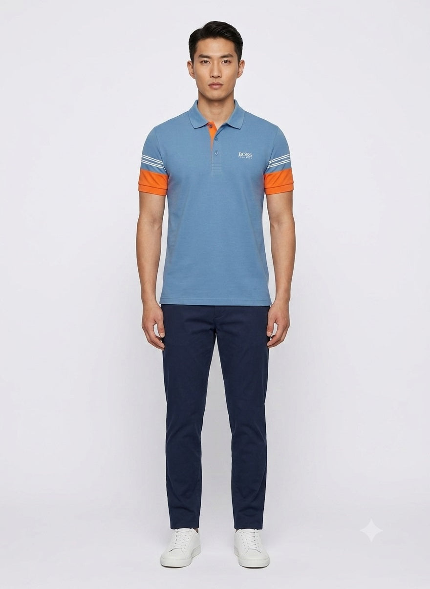 BOSS TSHIRT | Blue Collared T-shirt for Men | Unisex T-Shirt