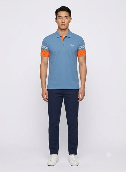 BOSS TSHIRT | Blue Collared T-shirt for Men | Unisex T-Shirt