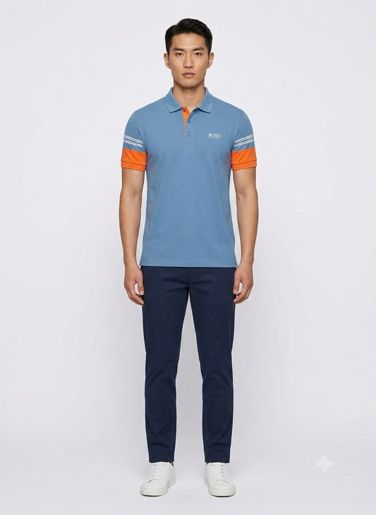 BOSS TSHIRT | Blue Collared T-shirt for Men | Unisex T-Shirt
