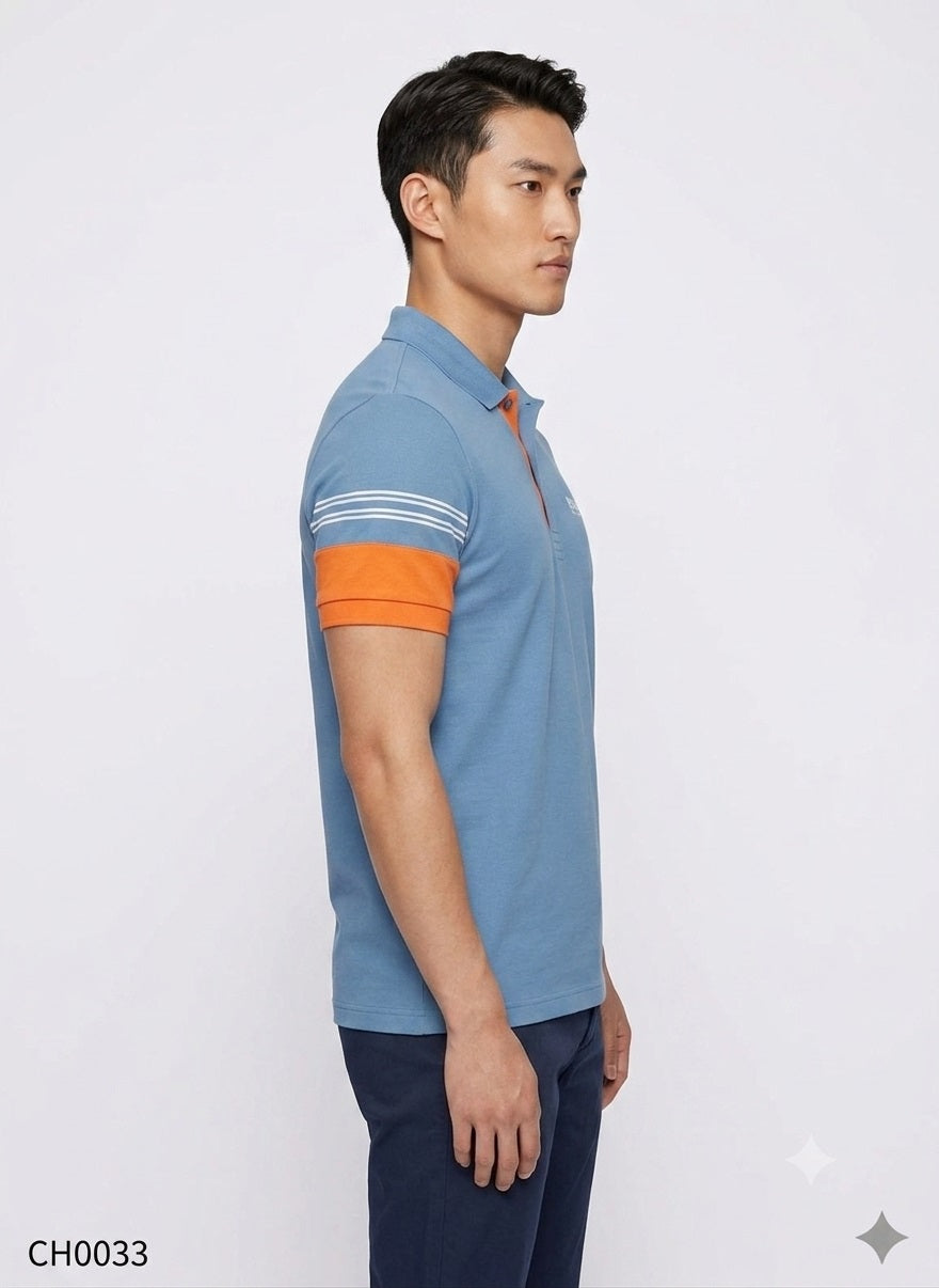 BOSS TSHIRT | Blue Collared T-shirt for Men | Unisex T-Shirt
